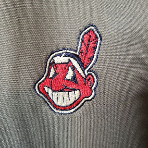 Antigua Cleveland Indians Jacket Full Zip Drawstring Hoodie Chief Wahoo Sz Large - Picture 2 of 14